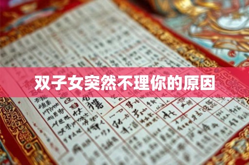双子女突然不理你的原因
