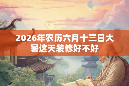 2026年农历六月十三日大暑这天装修好不好