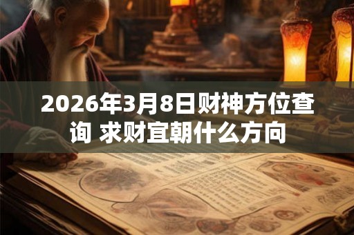 2026年3月8日财神方位查询 求财宜朝什么方向 2026年3月8日财神方位查询 求财宜朝什么方向