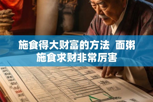 施食得大财富的方法  面粥施食求财非常厉害