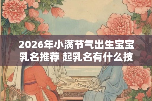 2026年小满节气出生宝宝乳名推荐 起乳名有什么技巧