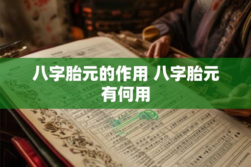 八字胎元的作用 八字胎元有何用