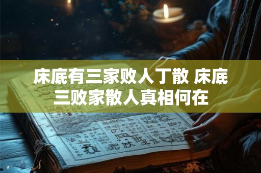 床底有三家败人丁散 床底三败家散人真相何在