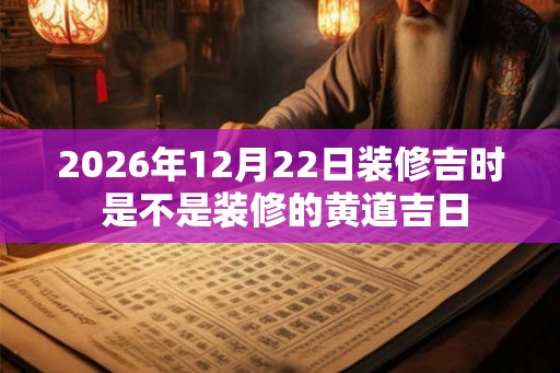 2026年12月22日装修吉时 是不是装修的黄道吉日