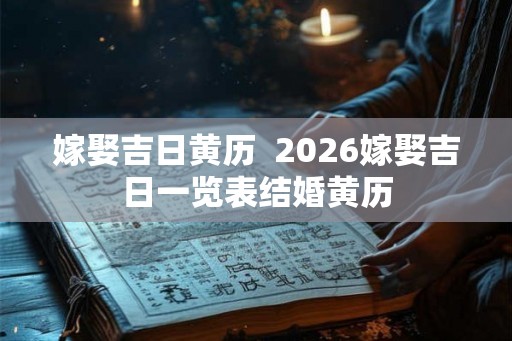 嫁娶吉日黄历  2026嫁娶吉日一览表结婚黄历