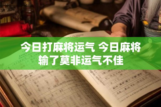今日打麻将运气 今日麻将输了莫非运气不佳