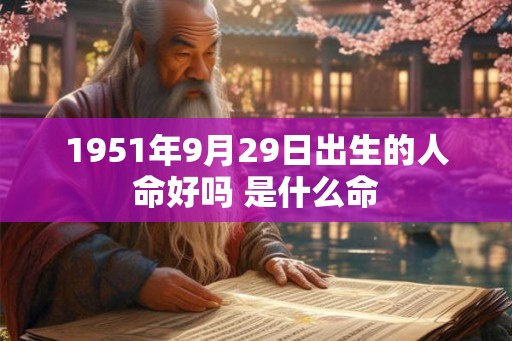 1951年9月29日出生的人命好吗 是什么命