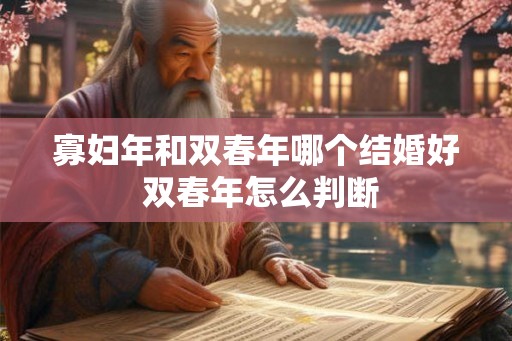 寡妇年和双春年哪个结婚好 双春年怎么判断