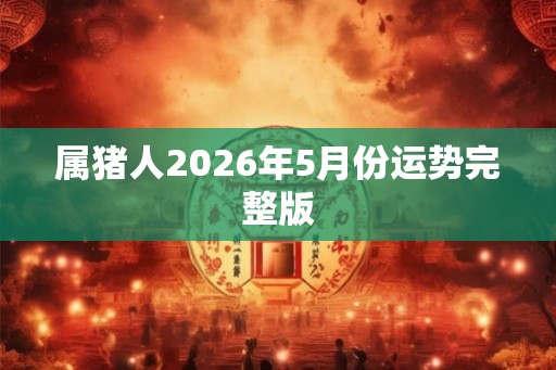 属猪人2026年5月份运势完整版 属猪人2026年5月份运势完整版