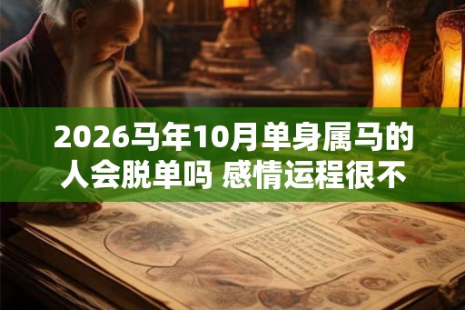 2026马年10月单身属马的人会脱单吗 感情运程很不错