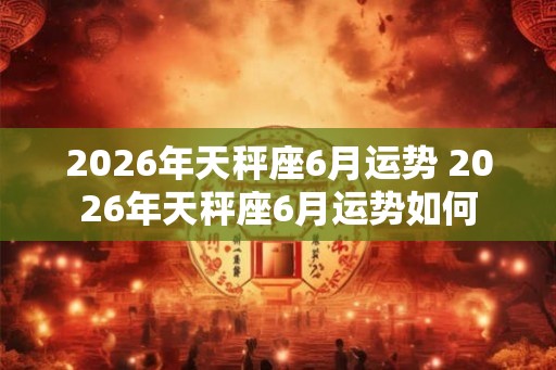 2026年天秤座6月运势 2026年天秤座6月运势如何 2026年天秤座6月运势 2026年天秤座6月运势如何
