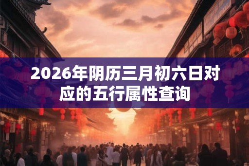 2026年阴历三月初六日对应的五行属性查询