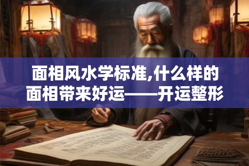 面相风水学标准,什么样的面相带来好运——开运整形