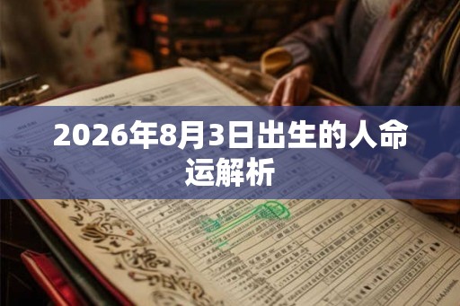 2026年8月3日出生的人命运解析