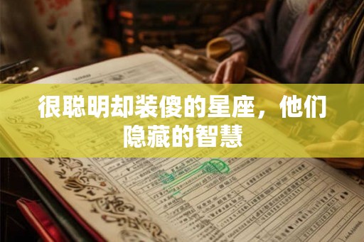 很聪明却装傻的星座，他们隐藏的智慧