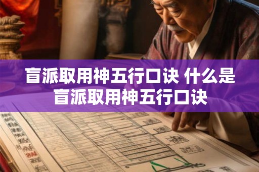 盲派取用神五行口诀 什么是盲派取用神五行口诀