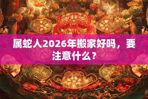 属蛇人2026年搬家好吗，要注意什么？