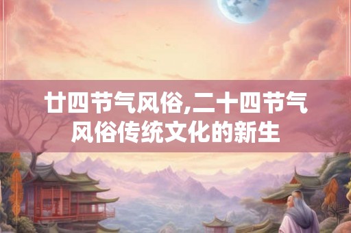 廿四节气风俗,二十四节气风俗传统文化的新生 廿四节气风俗,二十四节气风俗传统文化的新生