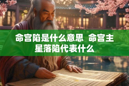 命宫陷是什么意思  命宫主星落陷代表什么