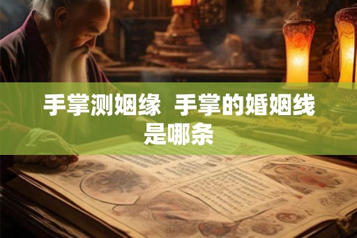 手掌测姻缘  手掌的婚姻线是哪条