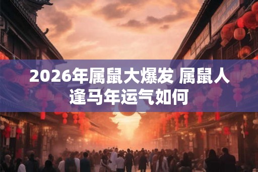 2026年属鼠大爆发 属鼠人逢马年运气如何