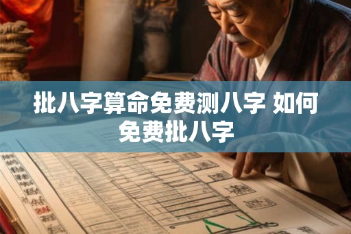 批八字算命免费测八字 如何免费批八字 批八字算命免费测八字 如何免费批八字