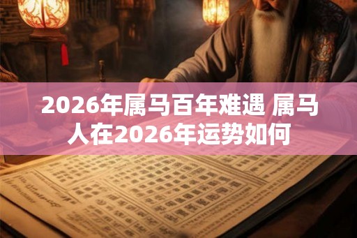2026年属马百年难遇 属马人在2026年运势如何 2026年属马百年难遇 属马人在2026年运势如何
