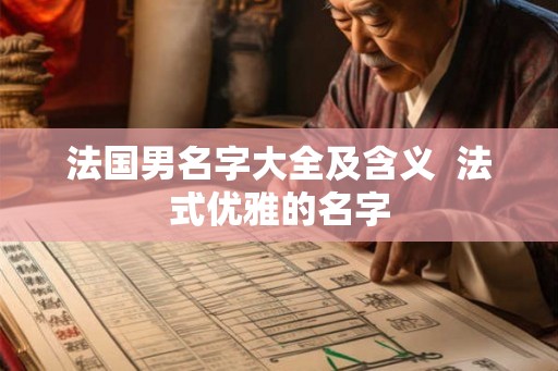 法国男名字大全及含义  法式优雅的名字