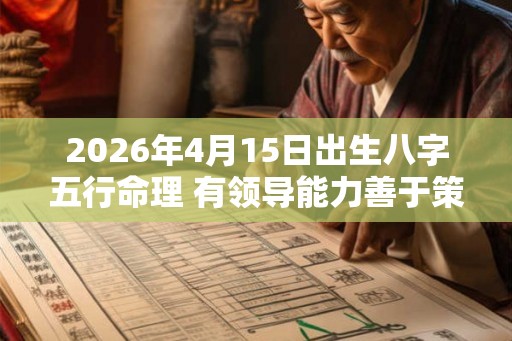 2026年4月15日出生八字五行命理 有领导能力善于策划