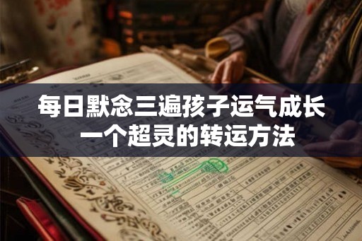 每日默念三遍孩子运气成长  一个超灵的转运方法