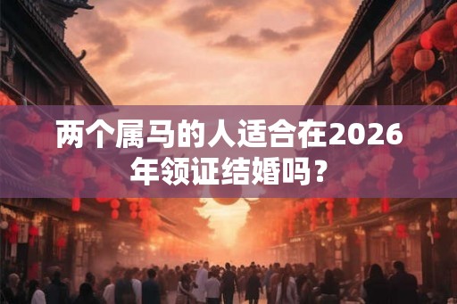两个属马的人适合在2026年领证结婚吗？