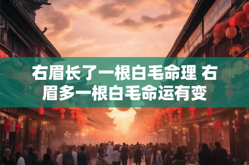 右眉长了一根白毛命理 右眉多一根白毛命运有变