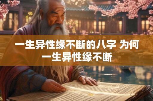 一生异性缘不断的八字 为何一生异性缘不断