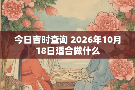 今日吉时查询 2026年10月18日适合做什么