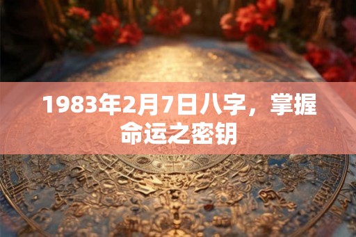 1983年2月7日八字，掌握命运之密钥