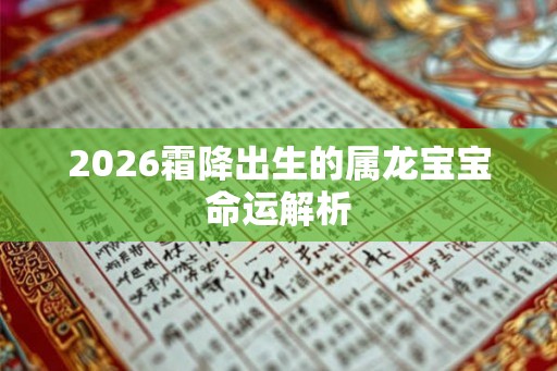 2026霜降出生的属龙宝宝命运解析