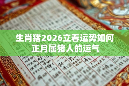 生肖猪2026立春运势如何 正月属猪人的运气