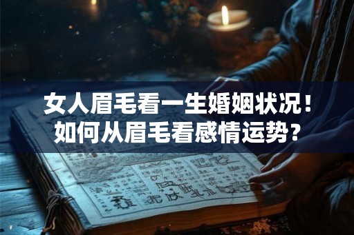 女人眉毛看一生婚姻状况！如何从眉毛看感情运势？