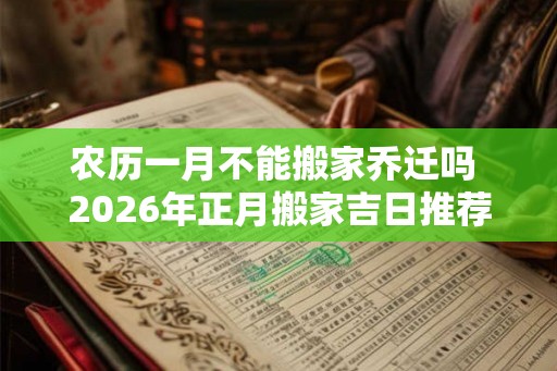 农历一月不能搬家乔迁吗 2026年正月搬家吉日推荐