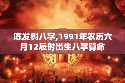 陈发树八字,1991年农历六月12辰时出生八字算命