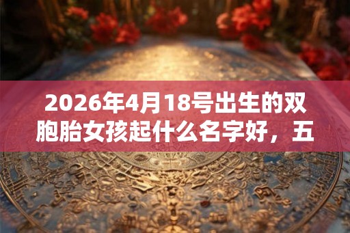 2026年4月18号出生的双胞胎女孩起什么名字好，五行属什么？