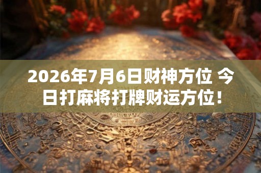 2026年7月6日财神方位 今日打麻将打牌财运方位! 2026年7月6日财神方位 今日打麻将打牌财运方位!