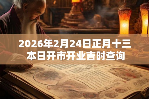 2026年2月24日正月十三 本日开市开业吉时查询