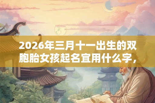 2026年三月十一出生的双胞胎女孩起名宜用什么字，五行属什么