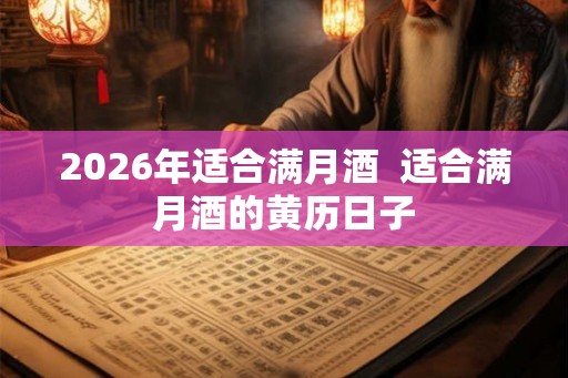 2026年适合满月酒  适合满月酒的黄历日子