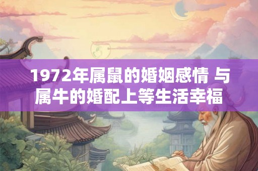 1972年属鼠的婚姻感情 与属牛的婚配上等生活幸福 1972年属鼠的婚姻感情 与属牛的婚配上等生活幸福