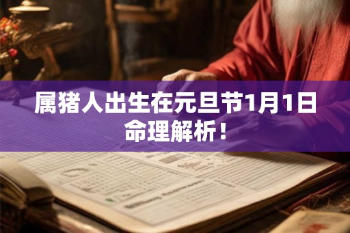 属猪人出生在元旦节1月1日命理解析！