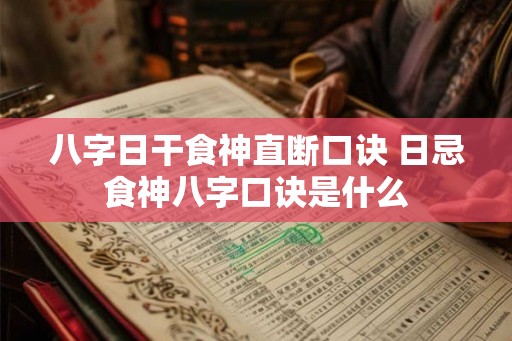 八字日干食神直断口诀 日忌食神八字口诀是什么
