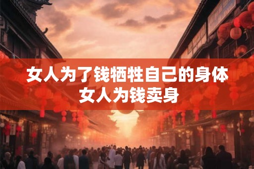 女人为了钱牺牲自己的身体 女人为钱卖身