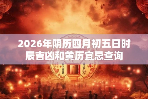 2026年阴历四月初五日时辰吉凶和黄历宜忌查询